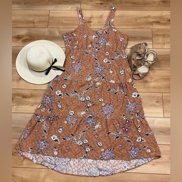Sonoma Dresses & Skirts - Sonoma Goods For Life Floral Print Linen Blend Sleeveless High-Low Dress Size 1X